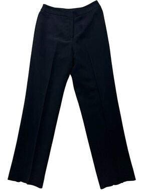 Jones New York Women's Straight Leg Formal Pants Flat Front Size 6 Black Solid